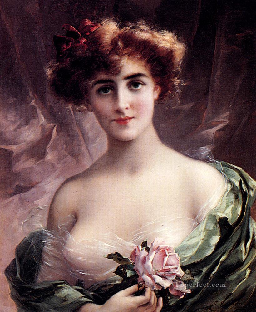 La chica rosa rosa Emile Vernon Desnudo impresionista Pintura al óleo